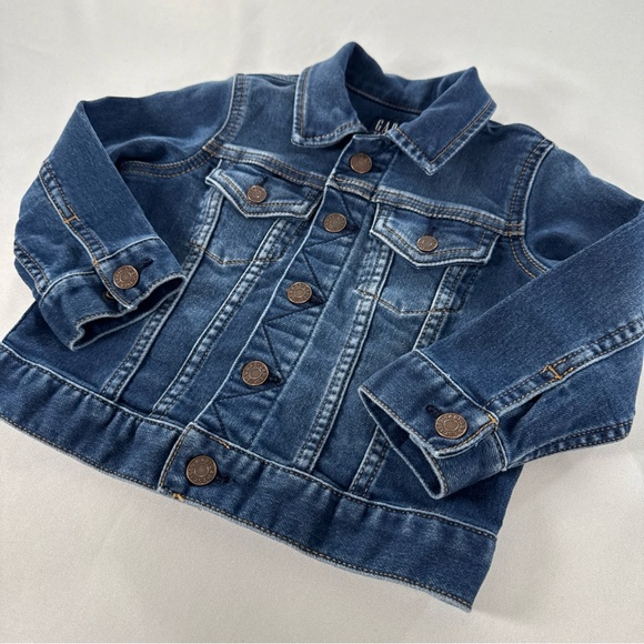 Baby Gap Denim Jacket Sizes 18-24M Jean Trucker GAP For Good Unisex Toddler EUC - Picture 3 of 9